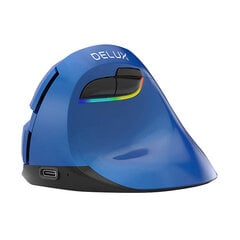 Delux Langaton pystysuuntainen hiiri Delux M618Mini BT4.0 + 2,4 GHz 4000 DPI RGB (sininen) hinta ja tiedot | Delux Tietokoneet ja pelaaminen | hobbyhall.fi