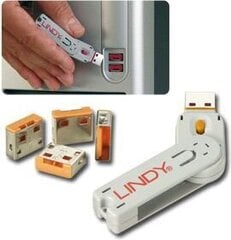 Lindy USB-PORTTIESTO 4PACK/ORANSI 40453 LINDY hinta ja tiedot | Adapterit | hobbyhall.fi