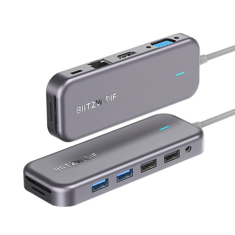 BlitzWolf 11in1-sovitin Blitzwolf BW-TH8 Hub USB-C hinta ja tiedot | Adapterit | hobbyhall.fi