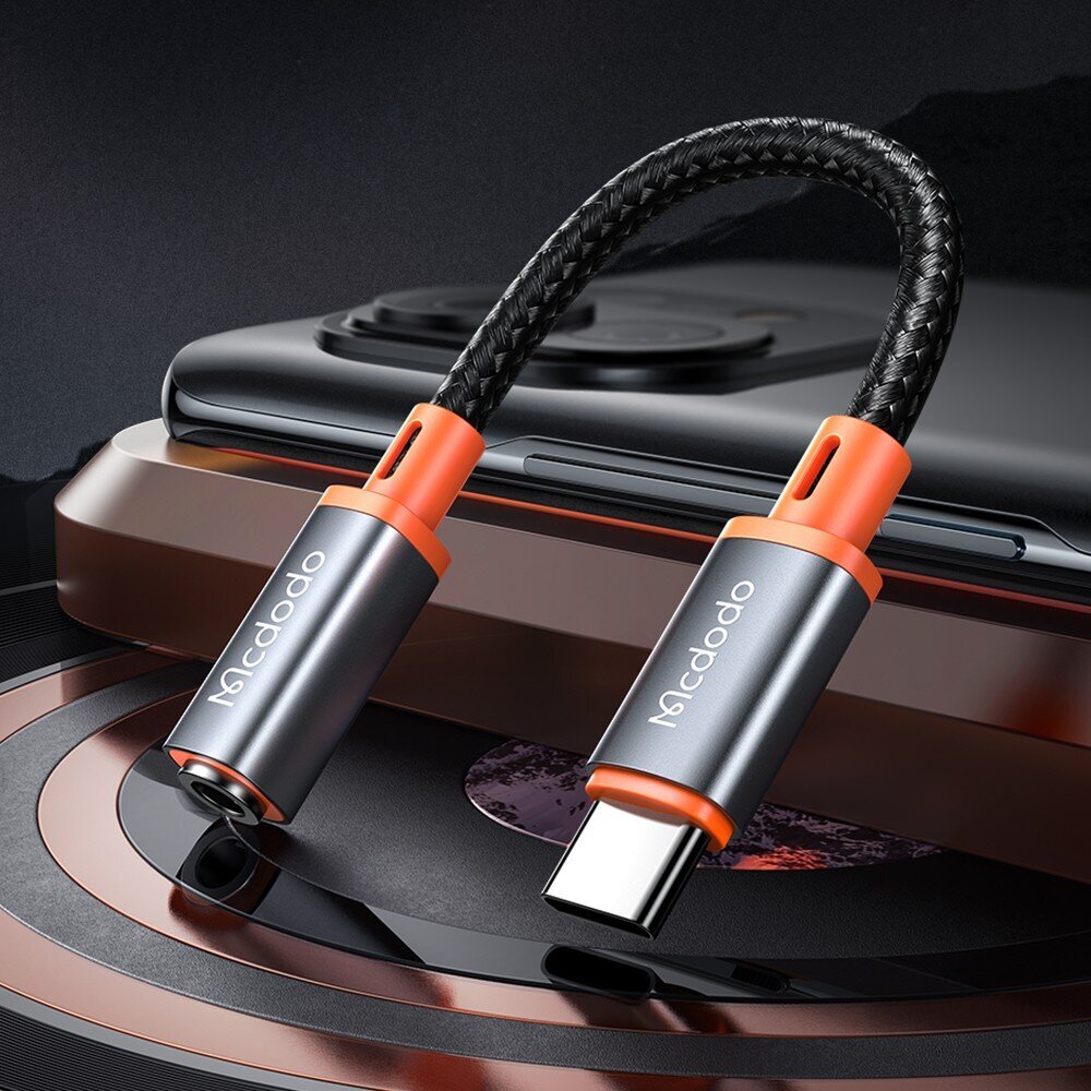 Mcdodo USB-C–AUX-minijakki 3,5 mm:n äänisovitin Mcdodo CA-7561, DAC, 0,11 m (musta) hinta ja tiedot | Adapterit | hobbyhall.fi