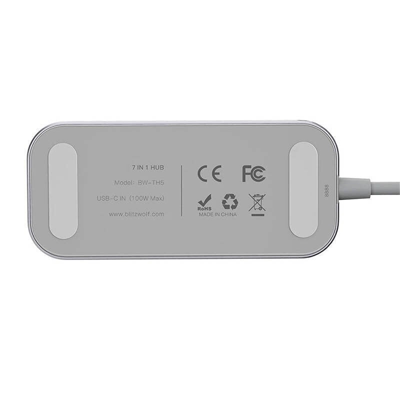 BlitzWolf Sovitin 7in1 HUB Blitzwolf BW-TH5 USB-C hinta ja tiedot | Adapterit | hobbyhall.fi