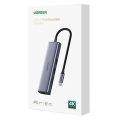 UGREEN UGREEN keskitinsovitin, USB-C - 2x USB 3.0, HDMI, RJ45, SD/TF hinta ja tiedot | Adapterit | hobbyhall.fi