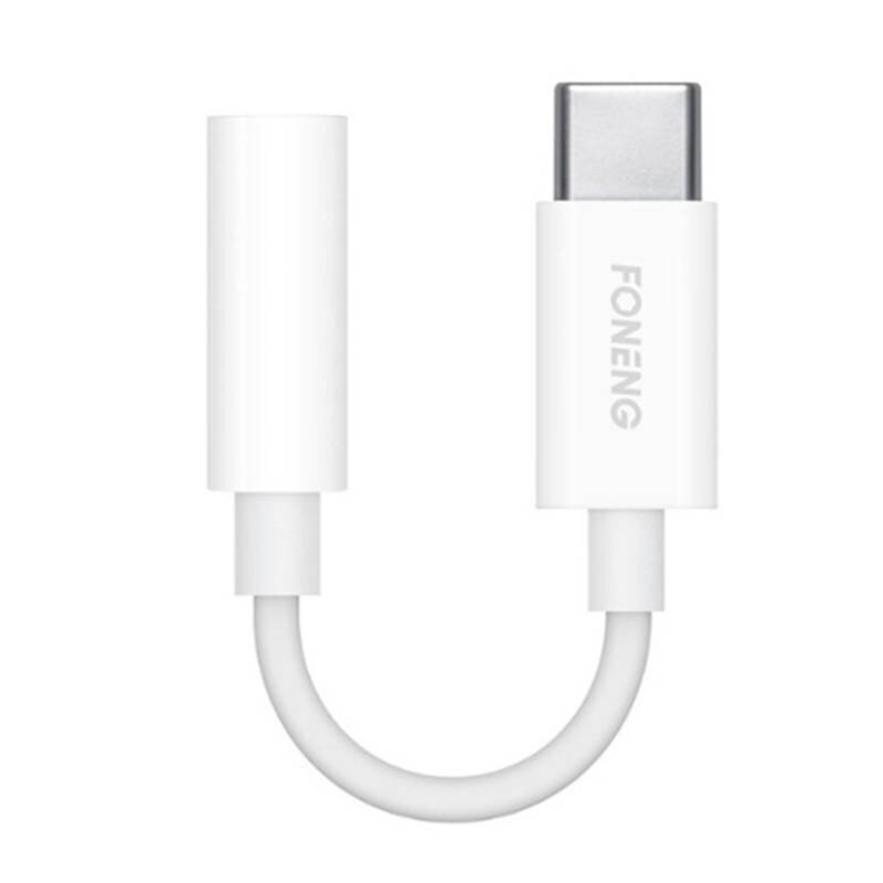 Foneng Äänikaapeli 3,5 mm:n liittimellä USB Type-C Foneng BM21 (valkoinen) hinta ja tiedot | Adapterit | hobbyhall.fi