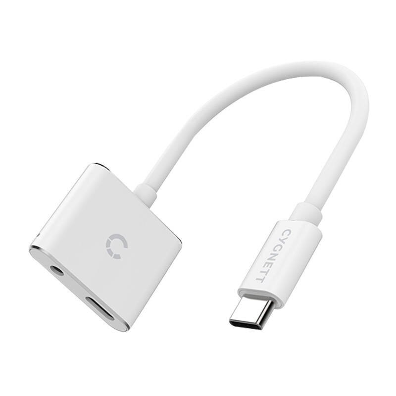 Cygnett Cygnett Essential USB-C - 3,5 mm:n miniliitin ja USB-C-äänisovitin (valkoinen) hinta ja tiedot | Adapterit | hobbyhall.fi