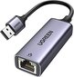 UGREEN Ulkoinen sovitin UGREEN Gigabit Ethernet USB 3.0 (harmaa) hinta ja tiedot | Adapterit | hobbyhall.fi