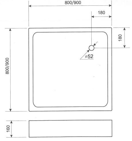 Suihku Liveno Patio, 90 x 90 cm hinta ja tiedot | Suihkualtaat | hobbyhall.fi