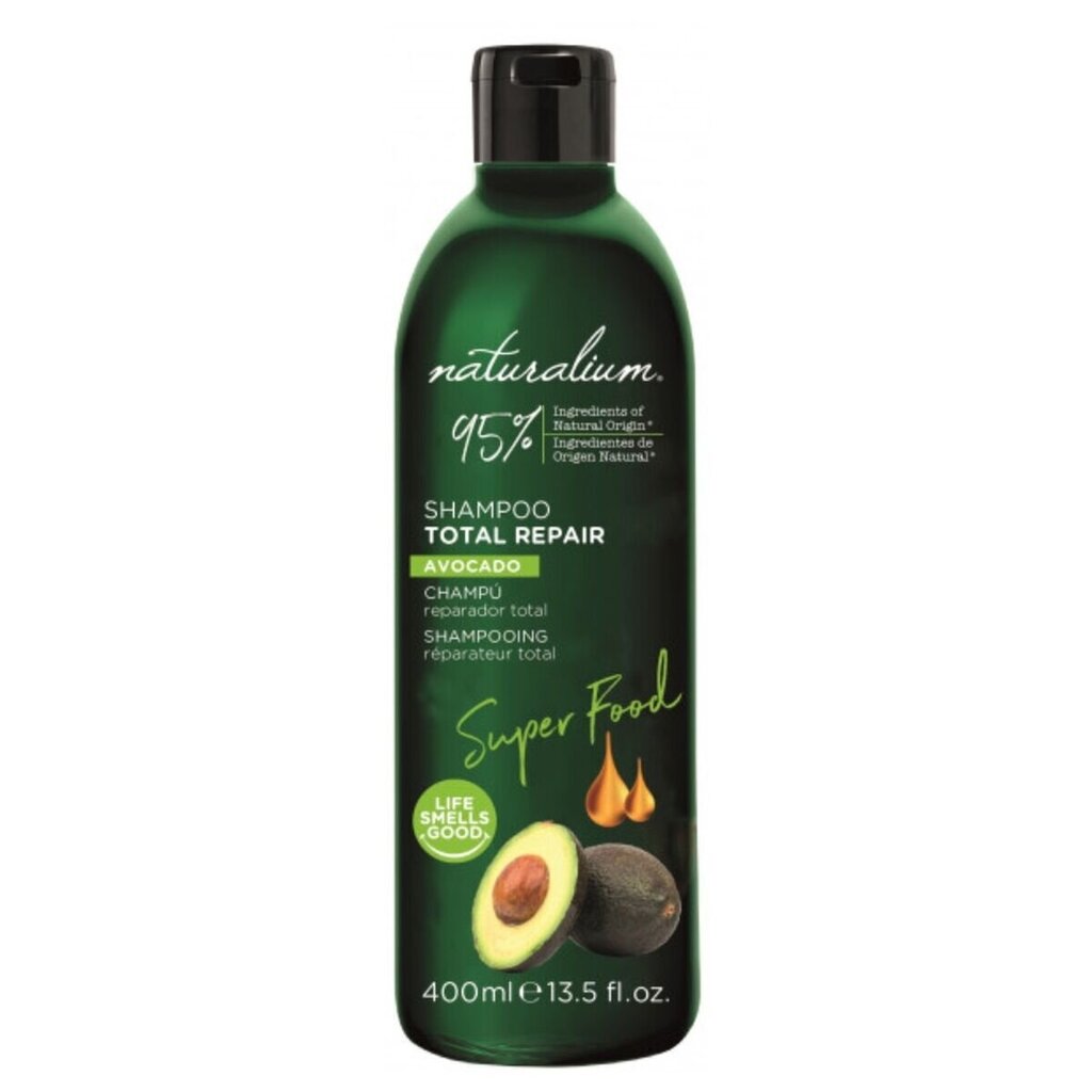 Naturalium Super Food Avocado Total Repair Shampoo 400 ml hinta ja tiedot | Shampoot | hobbyhall.fi