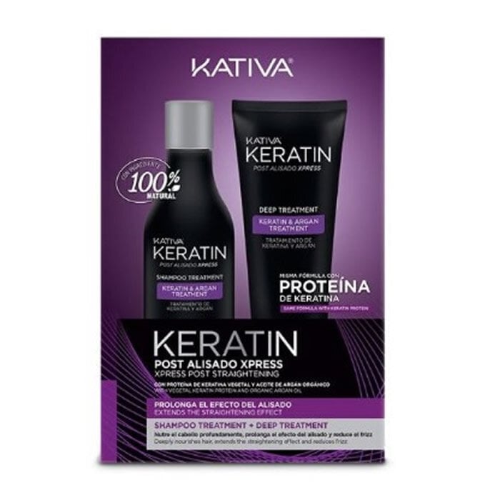 Kativa Keratin Post Smoothing Xpress Set 2 Pieces hinta ja tiedot | Hiusnaamiot, öljyt ja seerumit | hobbyhall.fi