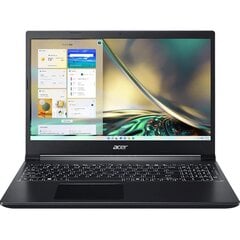 Acer Aspire 7, 15.6'', FHD, 144 Hz, Ryzen 5, 16 GB, 512 GB, RTX 3050, SWE, black - Notebook hinta ja tiedot | Kannettavat tietokoneet | hobbyhall.fi