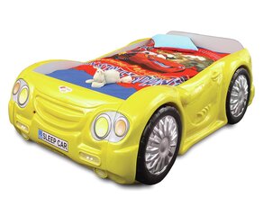 Sleep Car, Sänky patjalla, keltainen hinta ja tiedot | Lastensängyt | hobbyhall.fi