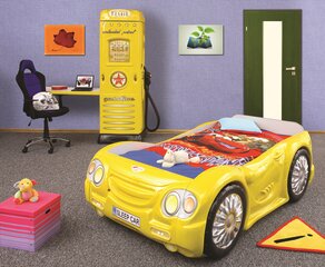 Sleep Car, Sänky patjalla, keltainen hinta ja tiedot | Lastensängyt | hobbyhall.fi