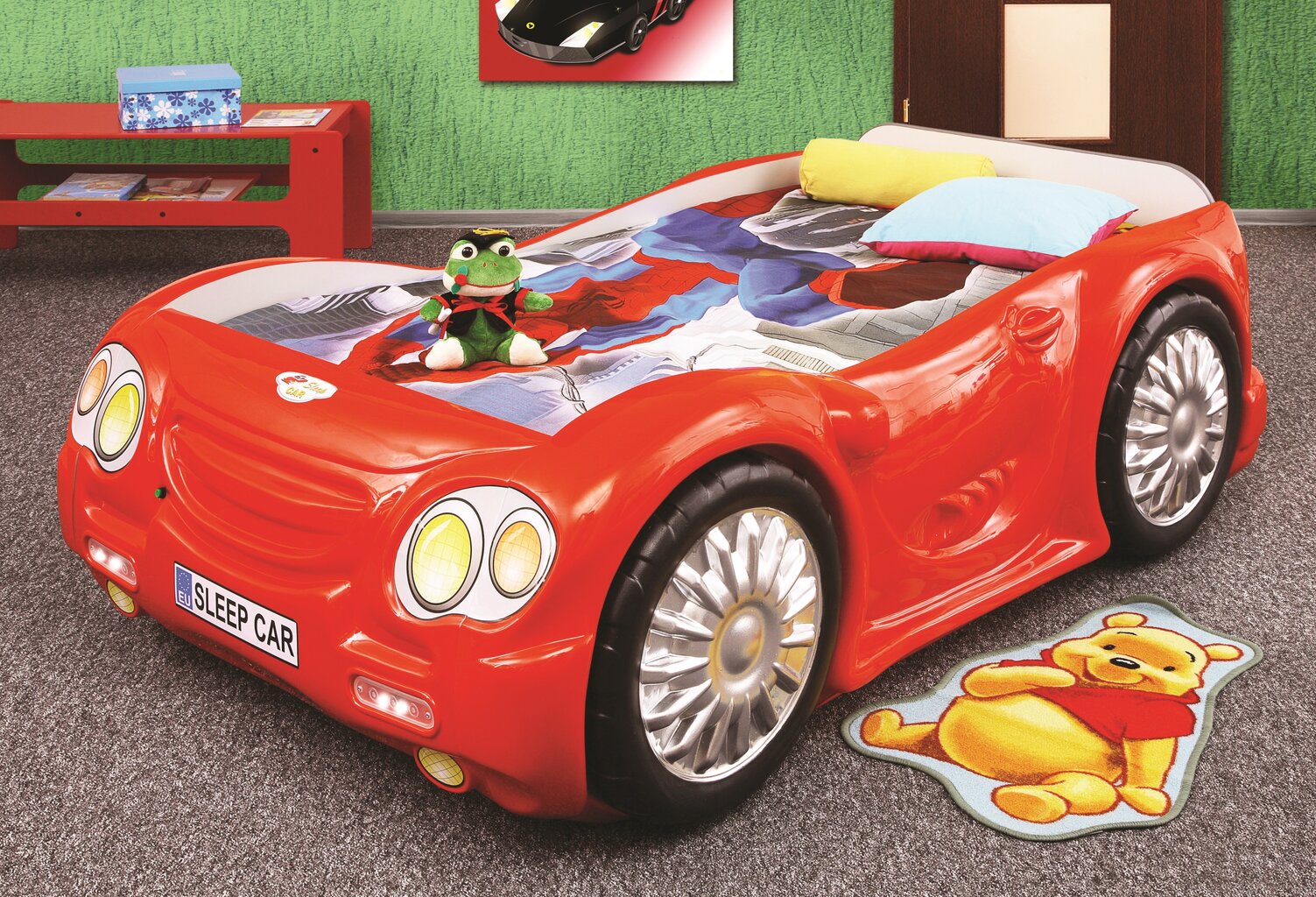 Sänky patjalla Sleep Car, punainen hinta ja tiedot | Lastensängyt | hobbyhall.fi