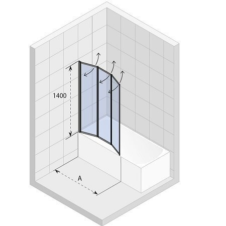 RIHO Alta kylpyhuoneen seinä 100 cm hinta ja tiedot | Kylpyhuonetarvikkeet | hobbyhall.fi