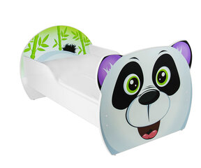 Sänky patjalla Panda, 140x80 cm, valkoinen/musta hinta ja tiedot | Lastensängyt | hobbyhall.fi