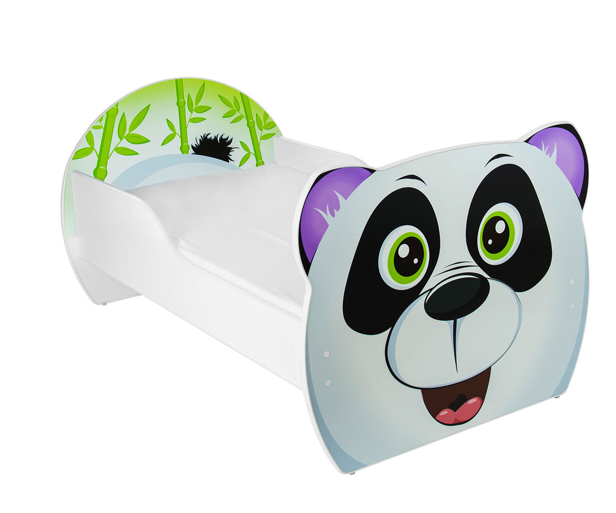 Sänky patjalla Panda, 160x90 cm, valkoinen/musta hinta ja tiedot | Lastensängyt | hobbyhall.fi