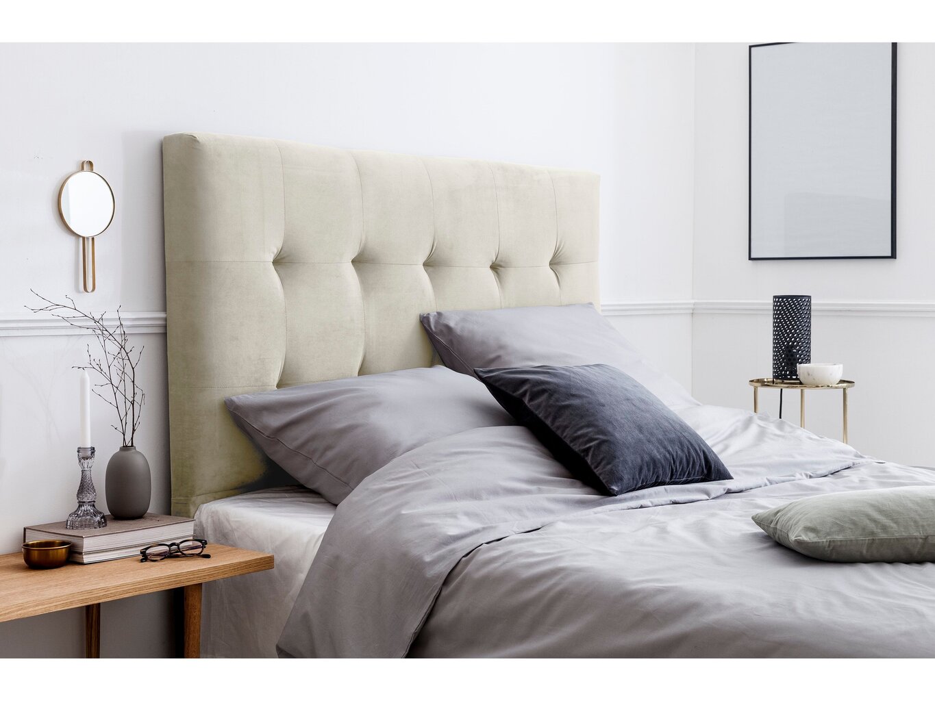 Sängynpääty Kooko Home Re 180 cm, kerma hinta ja tiedot | Sängyt | hobbyhall.fi