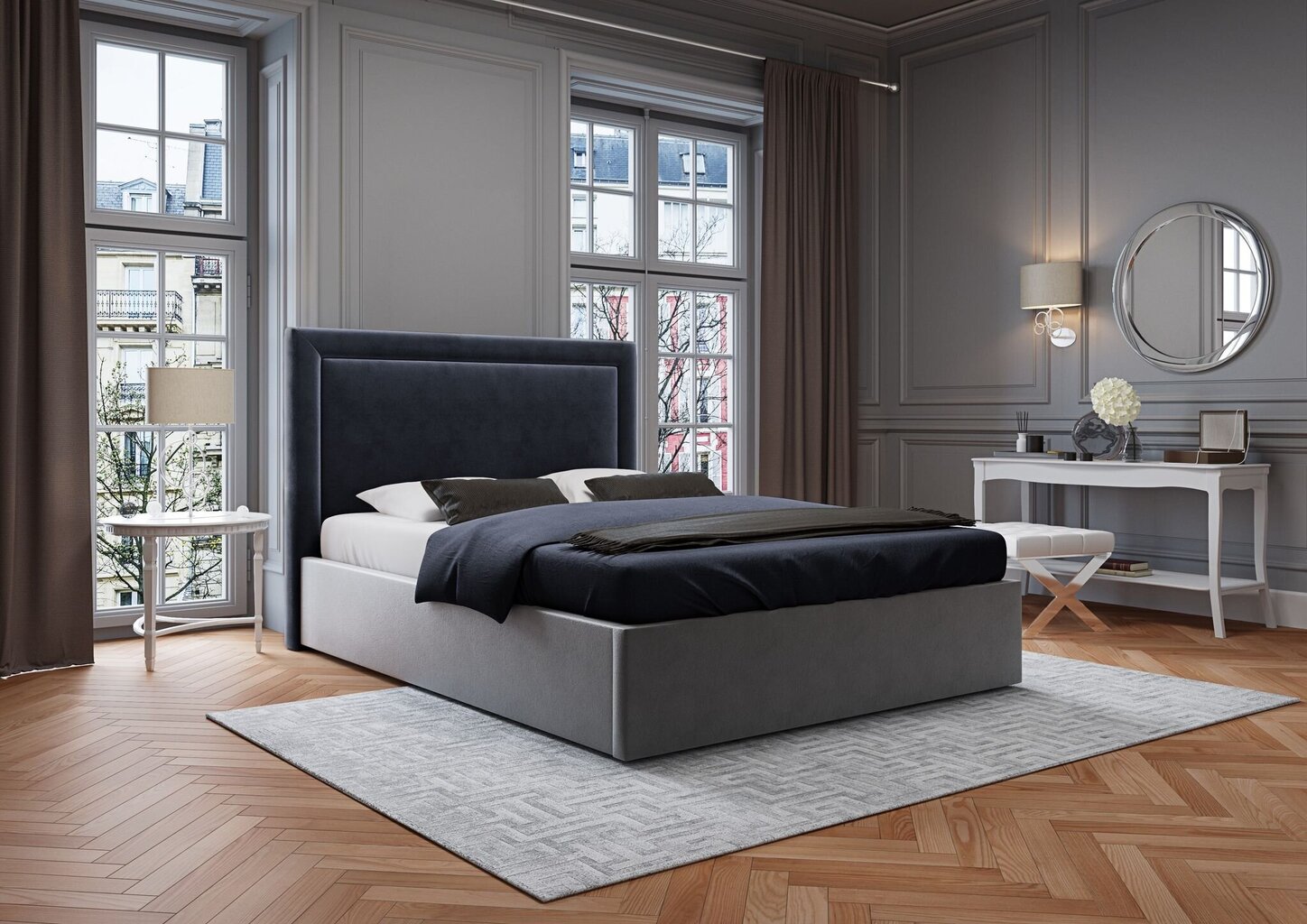 Sängynpääty Mazzini Sofas Primevere 160 cm, tummansininen hinta ja tiedot | Sängyt | hobbyhall.fi