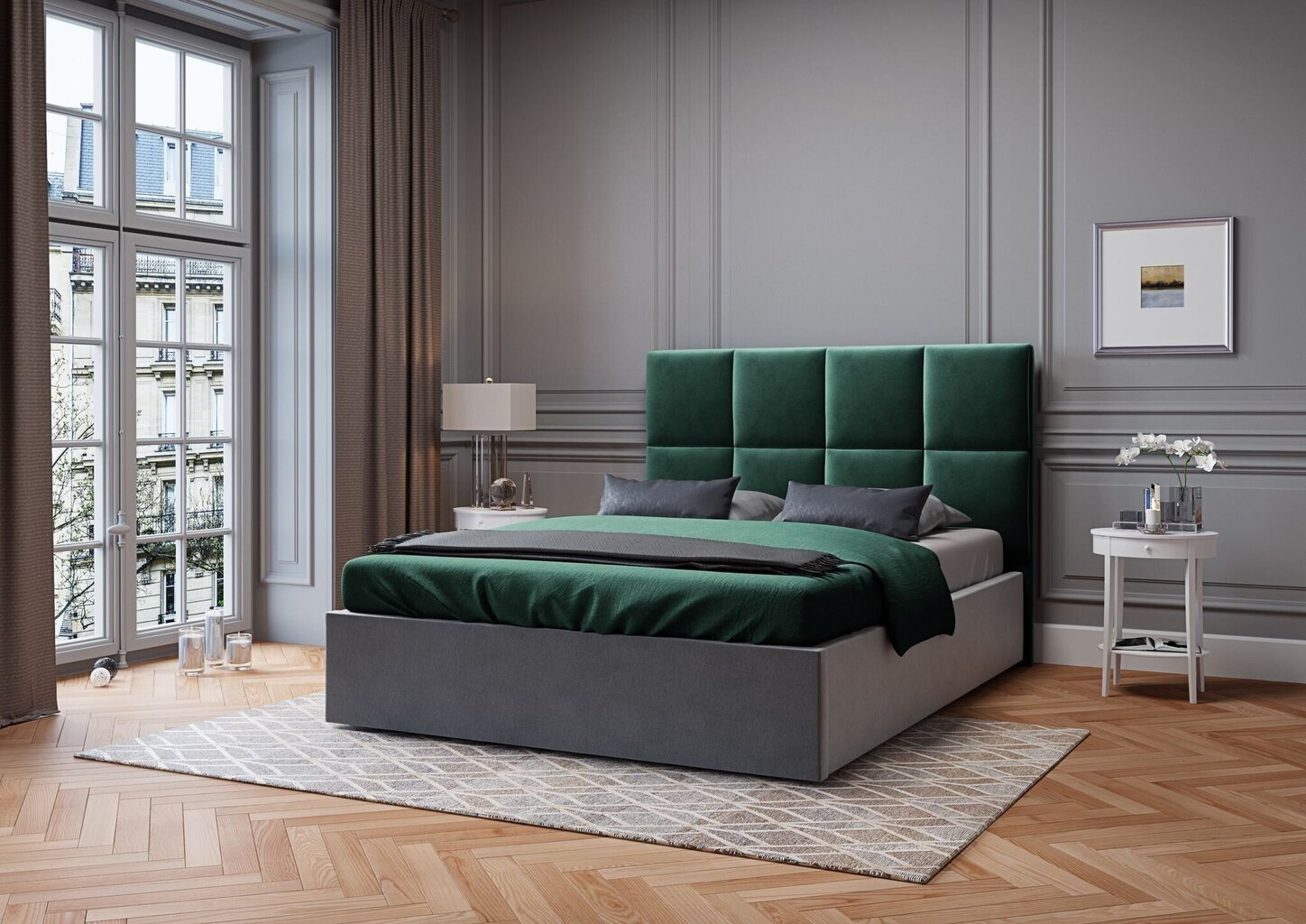 Sängynpääty Mazzini Sofas Begonia 160 cm, vihreä hinta ja tiedot | Sängyt | hobbyhall.fi