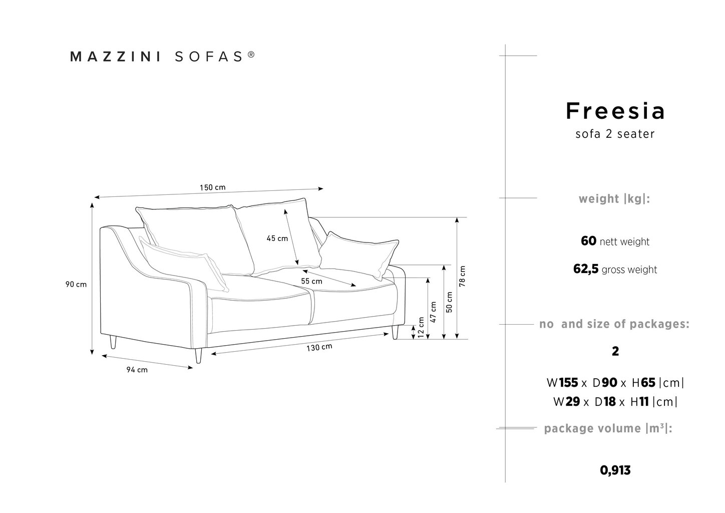 Kahden hengen sohva Mazzini Sofas Freesia, keltainen hinta ja tiedot | Sohvat ja vuodesohvat | hobbyhall.fi