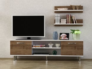 Olohuoneen kalustesarja Kalune Design 756(V), valkoinen/ruskea hinta ja tiedot | TV- ja mediakalusteet | hobbyhall.fi