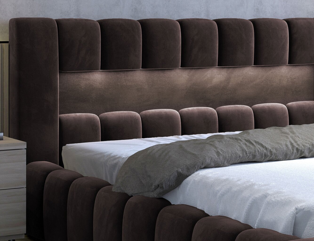 Sänky NORE Lamica 02, 140x200 cm, ruskea hinta ja tiedot | Sängyt | hobbyhall.fi