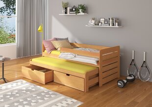 Lastensänky ADRK Furniture Tomi 200x90 cm, turvalaidalla, ruskea hinta ja tiedot | Lastensängyt | hobbyhall.fi