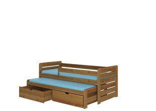Lastensänky ADRK Furniture Tomi 200x90 cm, turvalaidalla, tammi hinta ja tiedot | Lastensängyt | hobbyhall.fi
