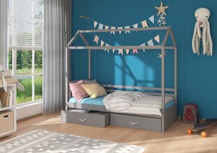 Sänky ADRK Furniture Rose 80x190 cm, harmaa hinta ja tiedot | Lastensängyt | hobbyhall.fi