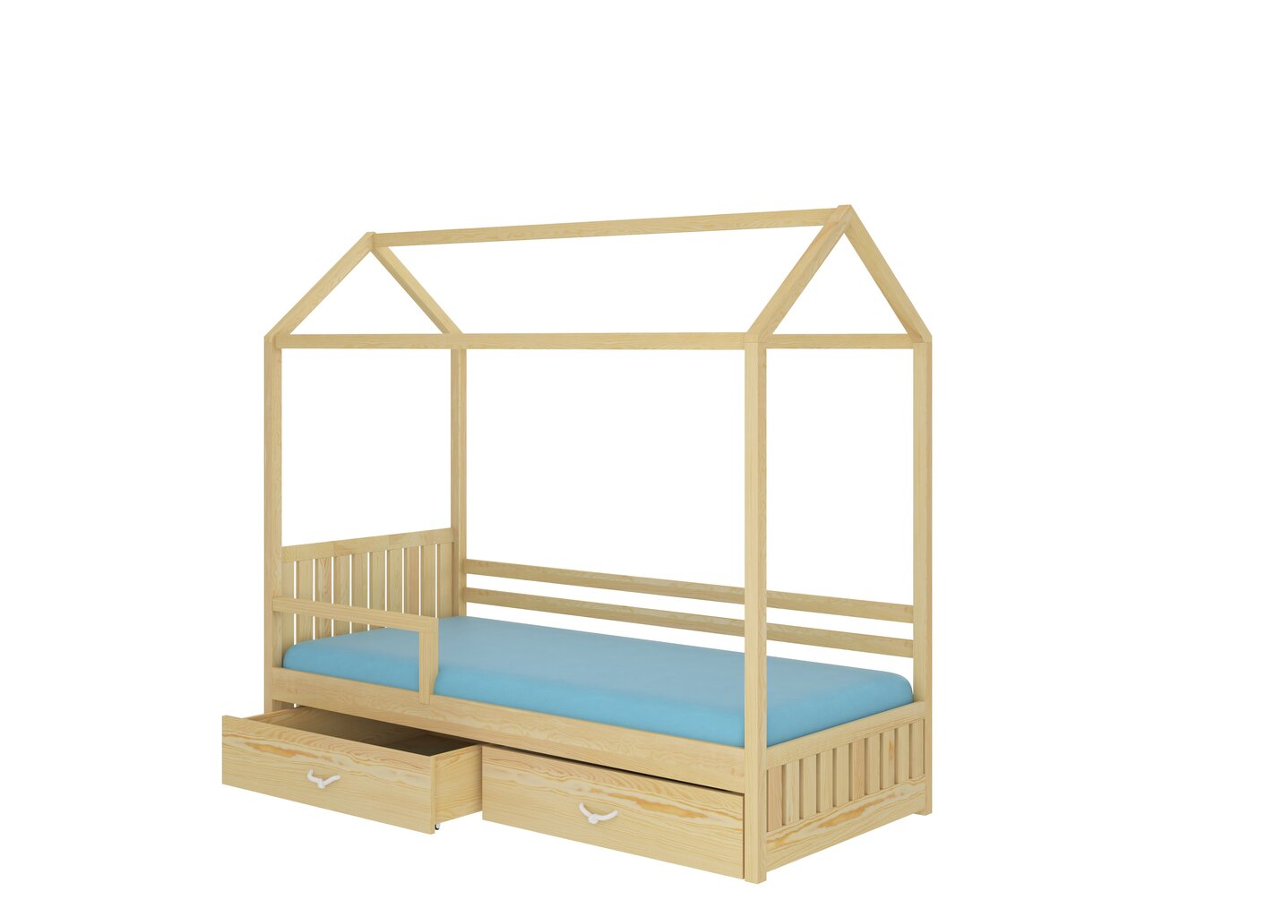 Sänky ADRK Furniture Rose 80x190 cm turvalaidalla, vaaleanruskea hinta ja tiedot | Lastensängyt | hobbyhall.fi