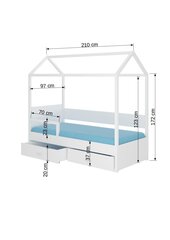 Sänky ADRK Furniture Rose 90x200 cm turvalaidalla, ruskea hinta ja tiedot | Lastensängyt | hobbyhall.fi