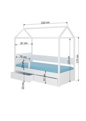 Sänky ADRK Furniture Rose 90x200 cm turvalaidalla, leppä hinta ja tiedot | Lastensängyt | hobbyhall.fi