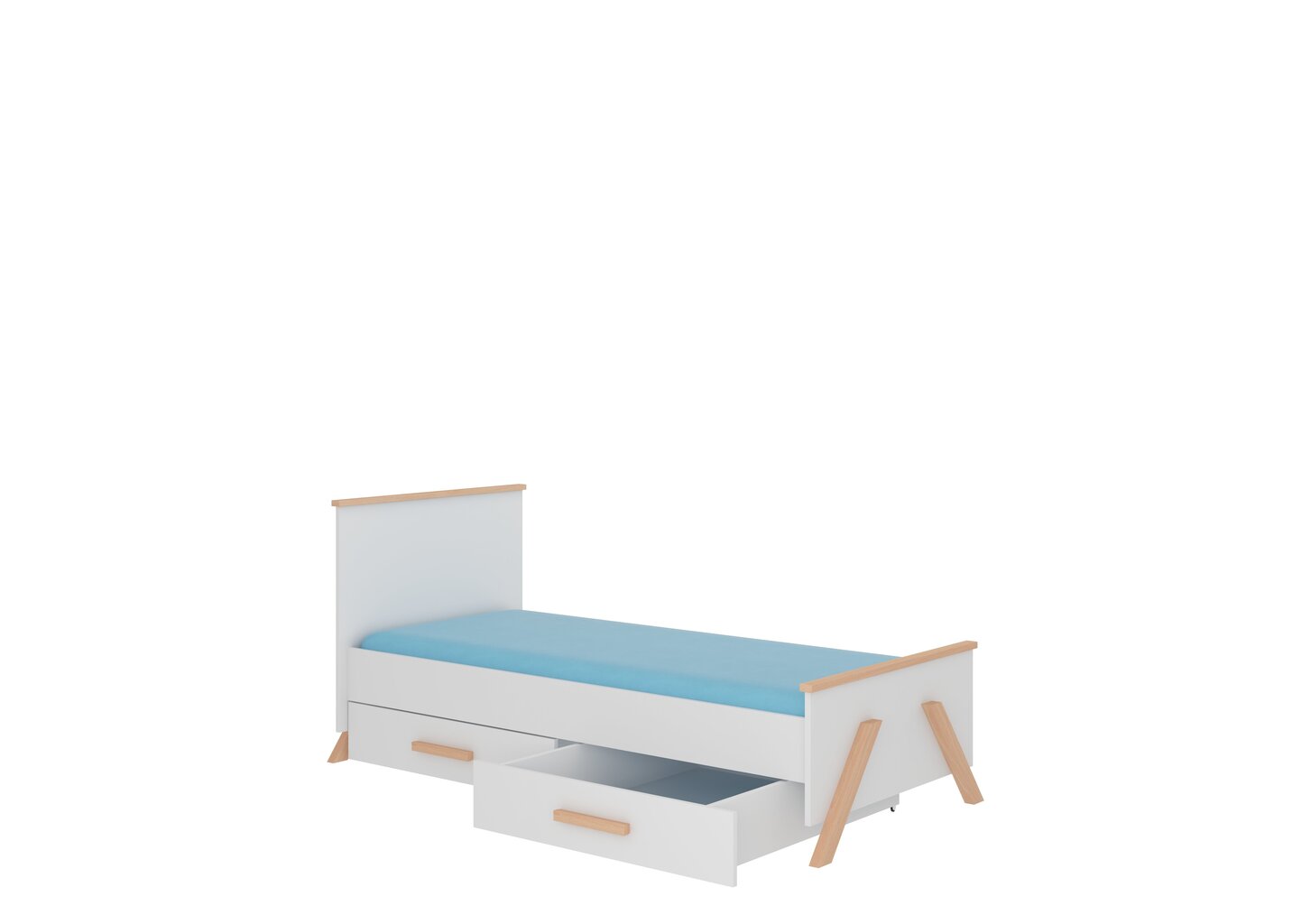 Lasten sänky ADRK Furniture Koral 80x190 cm, valkoinen hinta ja tiedot | Lastensängyt | hobbyhall.fi