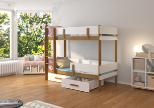 Kerrossänky ADRK Furniture Etiona 80x180 cm, ruskea/valkoinen hinta ja tiedot | Lastensängyt | hobbyhall.fi