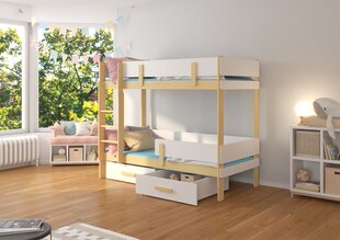 Kerrossänky ADRK Furniture Etiona 80x180 cm, vaaleanruskea/valkoinen hinta ja tiedot | Lastensängyt | hobbyhall.fi