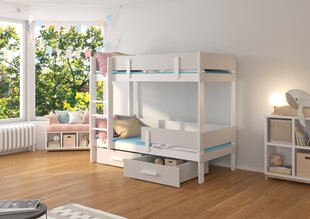 Kerrossänky ADRK Furniture Etiona 90x200 cm, valkoinen/harmaa hinta ja tiedot | Lastensängyt | hobbyhall.fi