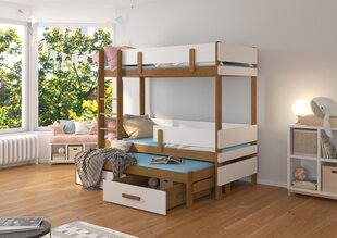 Kerrossänky ADRK Furniture Etapo 80x180 cm, ruskea/valkoinen hinta ja tiedot | Lastensängyt | hobbyhall.fi