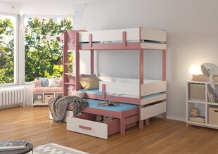 Kerrossänky ADRK Furniture Etapo 80x180cm, roosa/valkoinen hinta ja tiedot | Lastensängyt | hobbyhall.fi