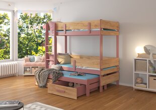 Kerrossänky ADRK Furniture Etapo 80x180cm, roosa/ruskea hinta ja tiedot | Lastensängyt | hobbyhall.fi