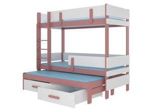 Kerrossänky ADRK Furniture Etapo 90x200cm, roosa/valkoinen hinta ja tiedot | Lastensängyt | hobbyhall.fi
