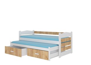 Lasten sänky ADRK Furniture Tiarro 90x200 cm, ruskea/valkoinen hinta ja tiedot | Lastensängyt | hobbyhall.fi