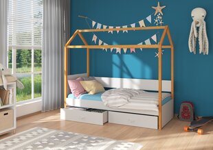 Sänky ADRK Furniture Otello 80x180 cm, harmaa/ruskea hinta ja tiedot | Lastensängyt | hobbyhall.fi