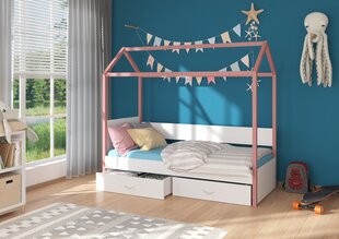 Sänky ADRK Furniture Otello 80x180 cm, roosa/valkoinen hinta ja tiedot | Lastensängyt | hobbyhall.fi