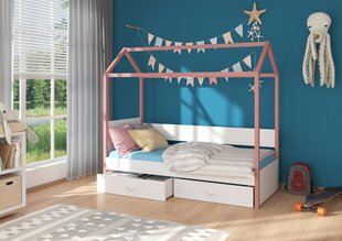 Sänky ADRK Furniture Otello 90x200 cm, valkoinen/roosa hinta ja tiedot | Lastensängyt | hobbyhall.fi