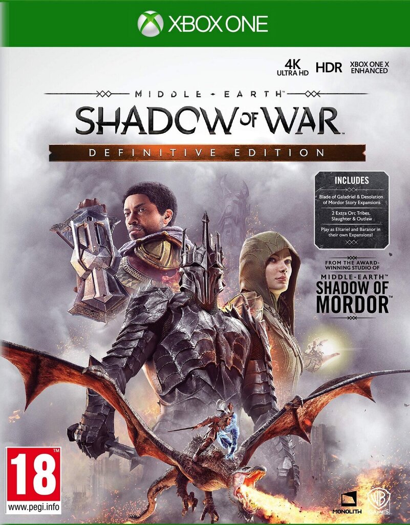 Xbox One Middle-Earth: Shadow of War Definitive Edition hinta ja tiedot | Tietokone- ja konsolipelit | hobbyhall.fi