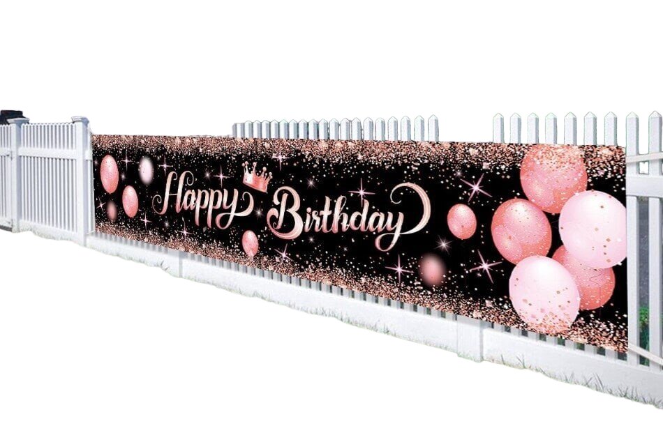 HAPPY BIRTHDAY, Hyvää syntymäpäivää, juliste, banderolli 180 cm x 40 cm hinta ja tiedot | Juhlakoristeet | hobbyhall.fi