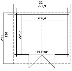 Pihavaja Baltimore 6,4 m² hinta ja tiedot | Piharakennukset | hobbyhall.fi