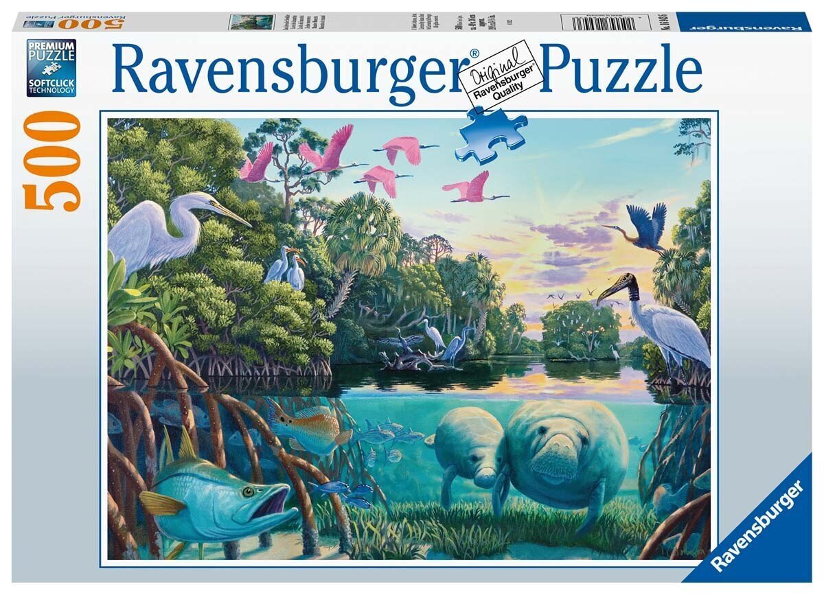 Ravensburger Puzzle Manatee Moments 500P 16943 hinta ja tiedot | Palapelit | hobbyhall.fi