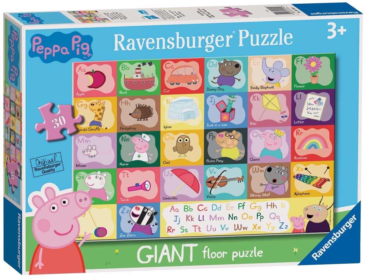 Ravensburger Puzzle Peppa Pig (Pipsa Possu) Aakkos jättiläinen 24P 3116 hinta ja tiedot | Palapelit | hobbyhall.fi