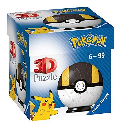 Ravensburger Pokemon Ultra Ball - 3D -palapelipallo 6 -vuotiaille lapsille - 54 kappaletta - liimaa ei vaadita - Pokeball hinta ja tiedot | Palapelit | hobbyhall.fi