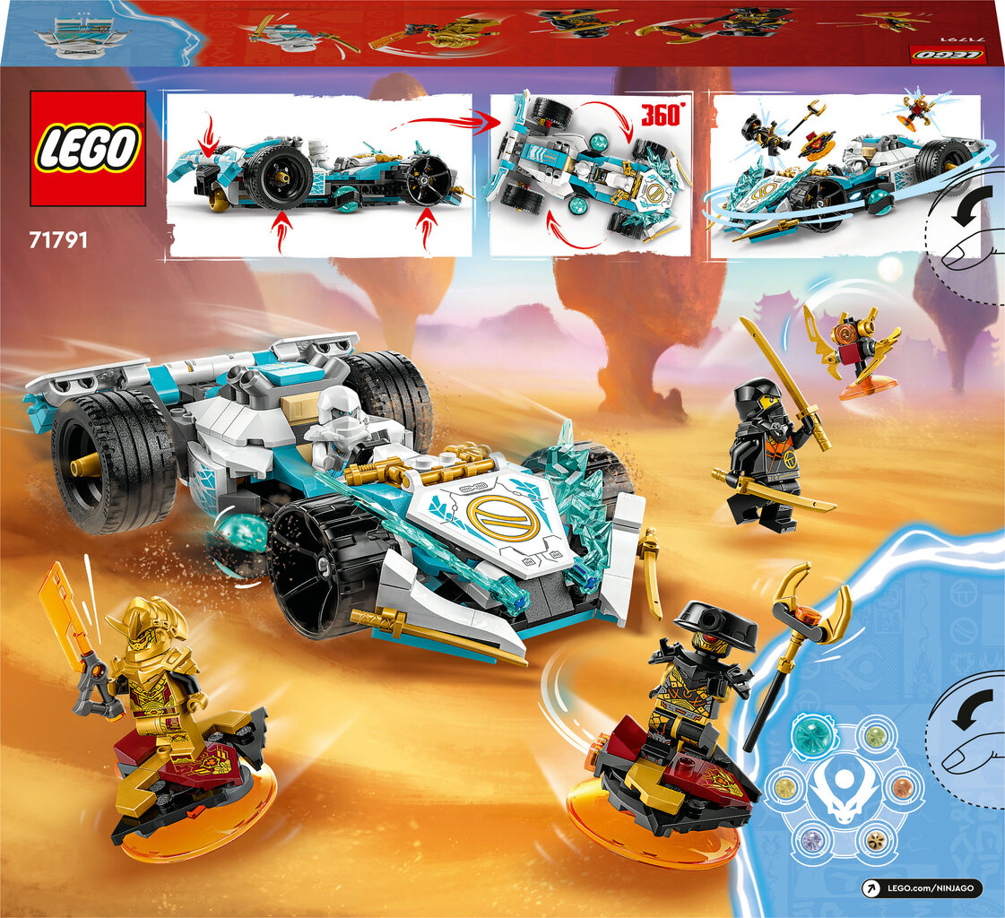 71791 LEGO® NINJAGO Lohikäärmevoiman Zane – spinjitzu-kilpa-auto hinta ja tiedot | LEGOT ja rakennuslelut | hobbyhall.fi